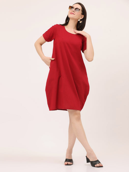 THE CLASSIC DAY DRESS- Fiery Red