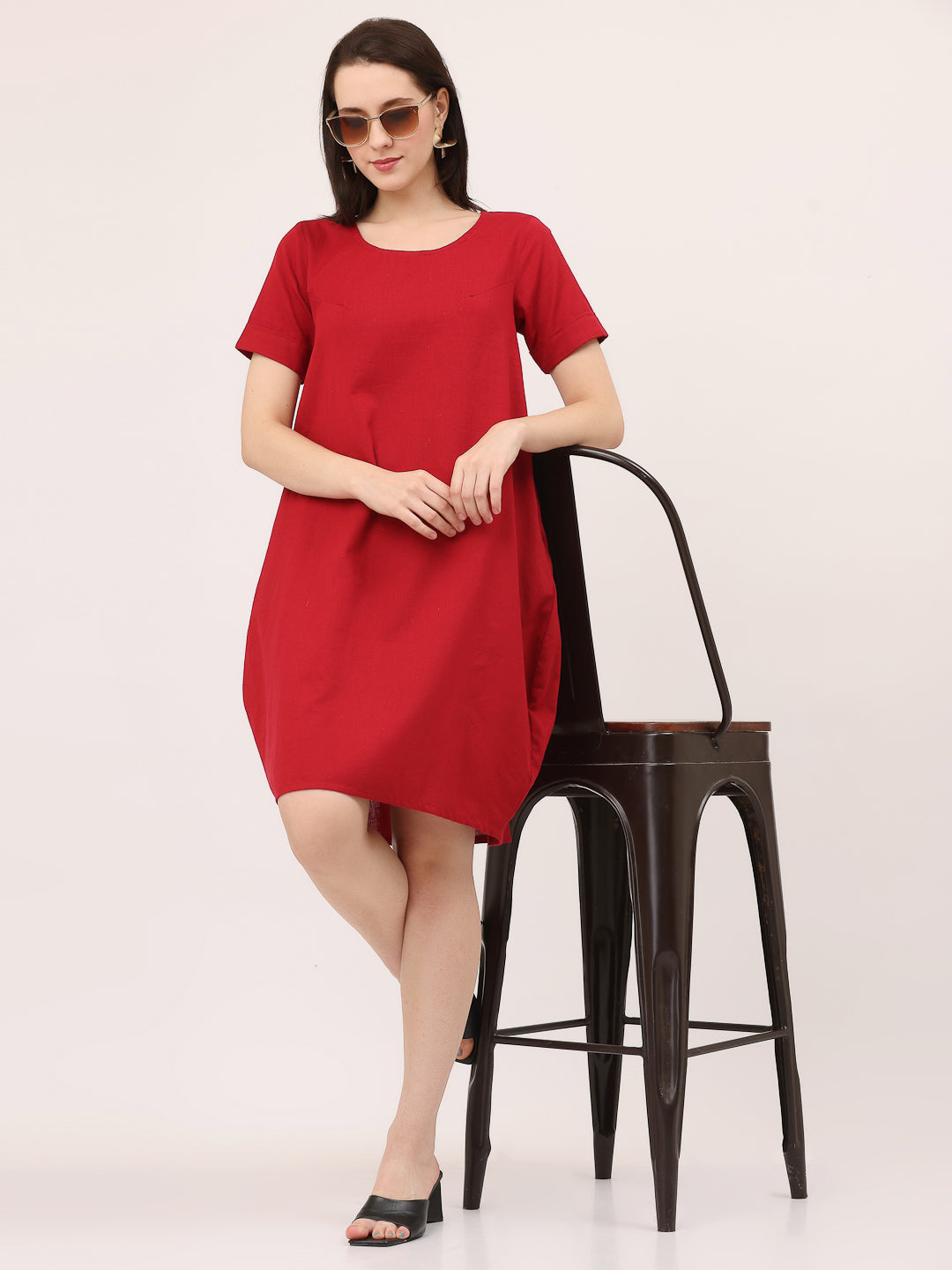THE CLASSIC DAY DRESS- Fiery Red
