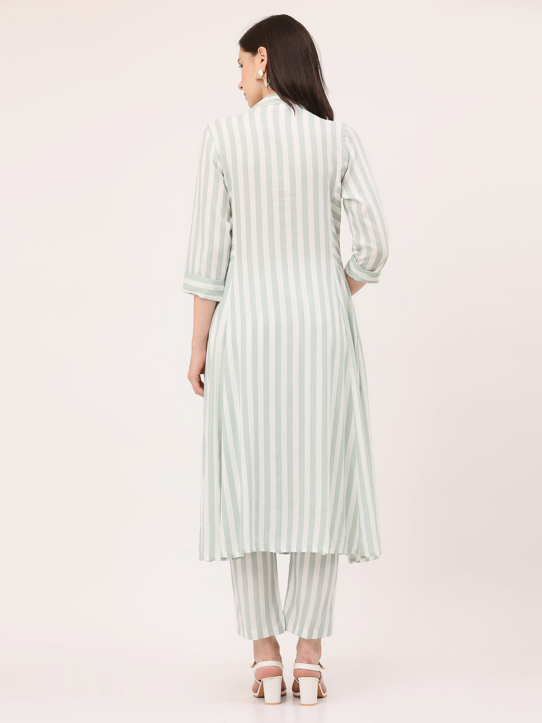 LAPEL COLLARED COORD SET- Stripes