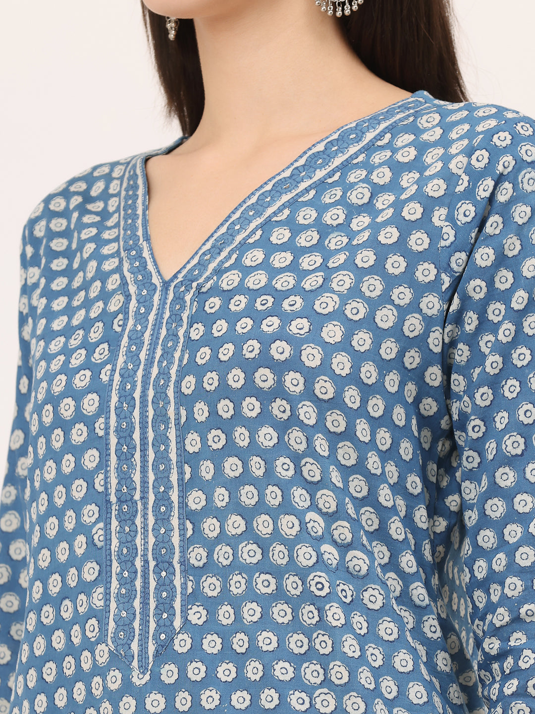 BLOCK PRINTED LAPIS-BLUE KURTA SET