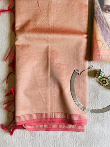 CHANDERI CROSS-YARN-DYED DUPATTA- CINNAMON