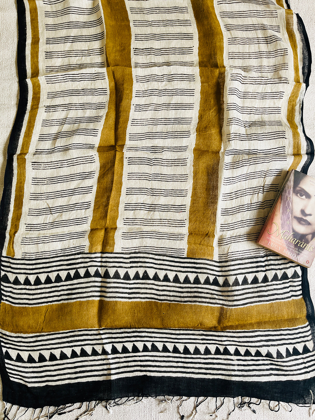 "IN HER MOMENT" HANDCRAFTED LINEN DUPATTA