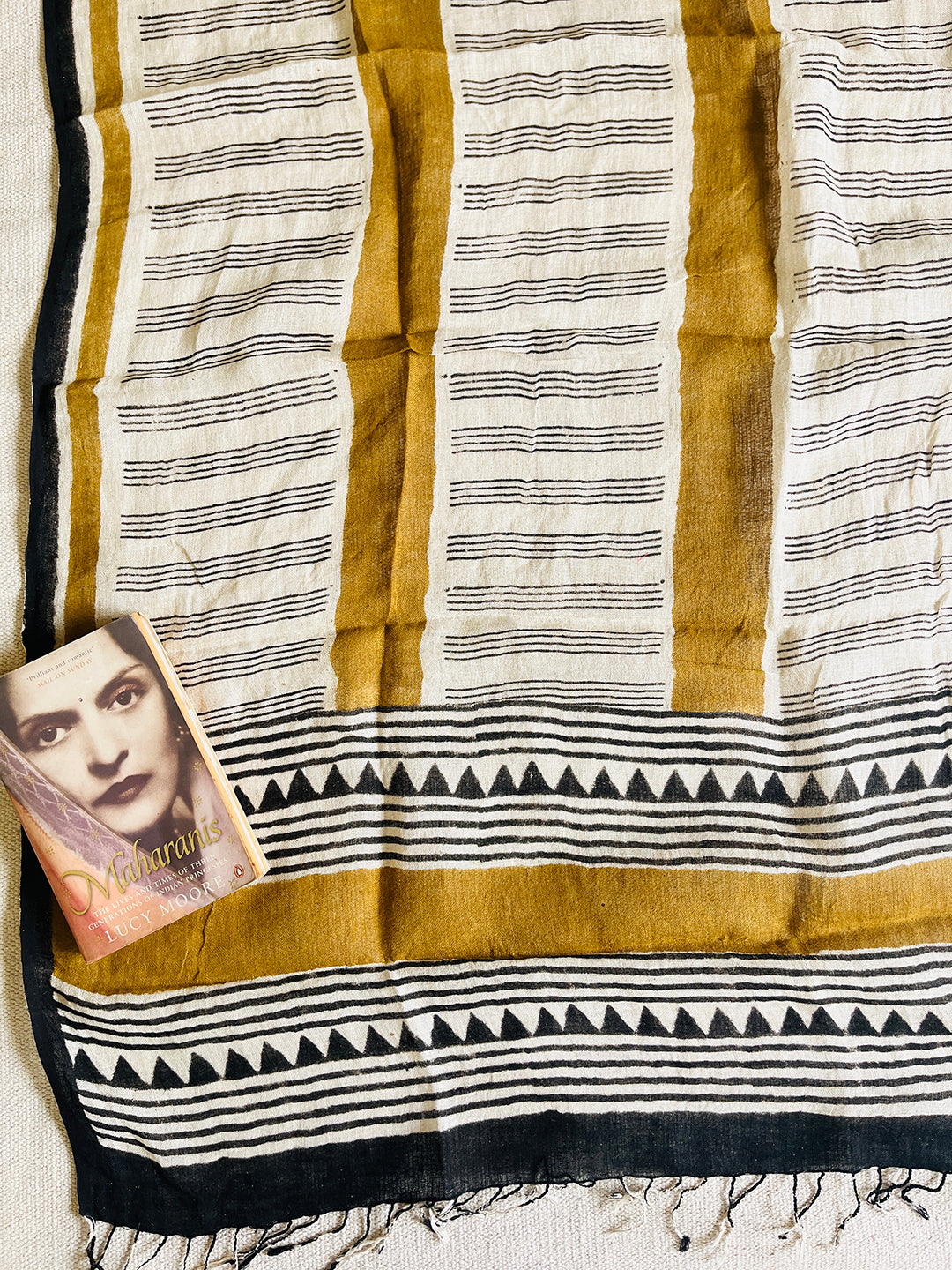 "IN HER MOMENT" HANDCRAFTED LINEN DUPATTA