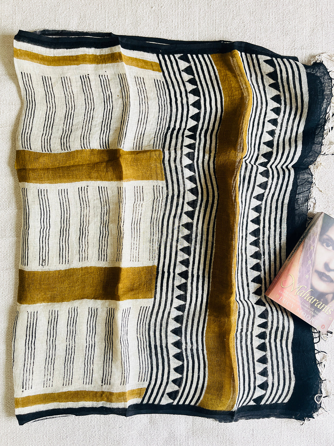 "IN HER MOMENT" HANDCRAFTED LINEN DUPATTA