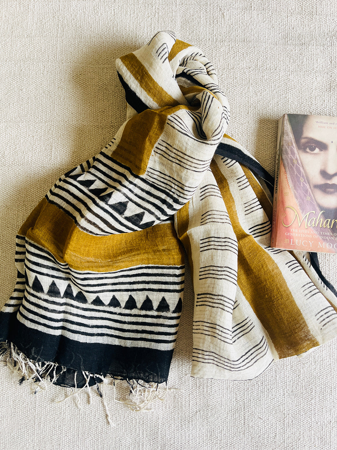 "IN HER MOMENT" HANDCRAFTED LINEN DUPATTA