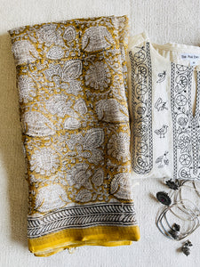 KOTA MUSTARD KALAMKARI JAAL DUPATTA