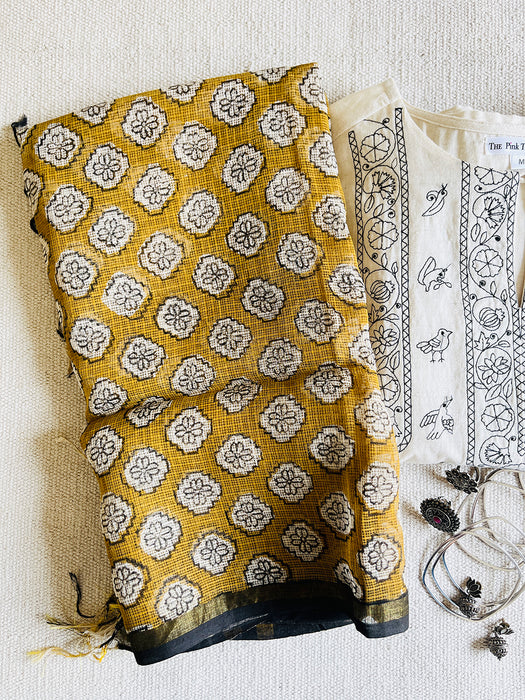 KOTA MUSTARD ALLOVER PRINT DUPATTA