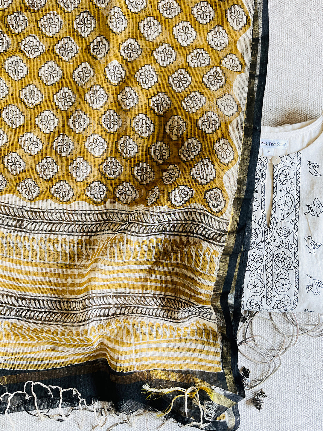 KOTA MUSTARD ALLOVER PRINT DUPATTA