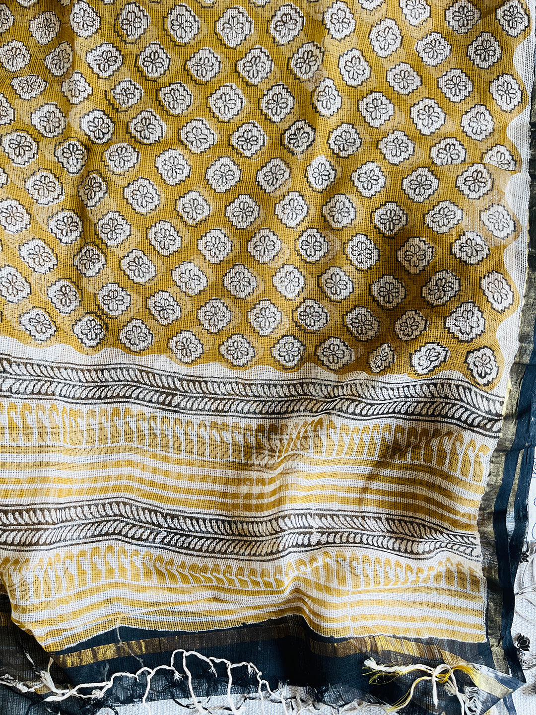 KOTA MUSTARD ALLOVER PRINT DUPATTA