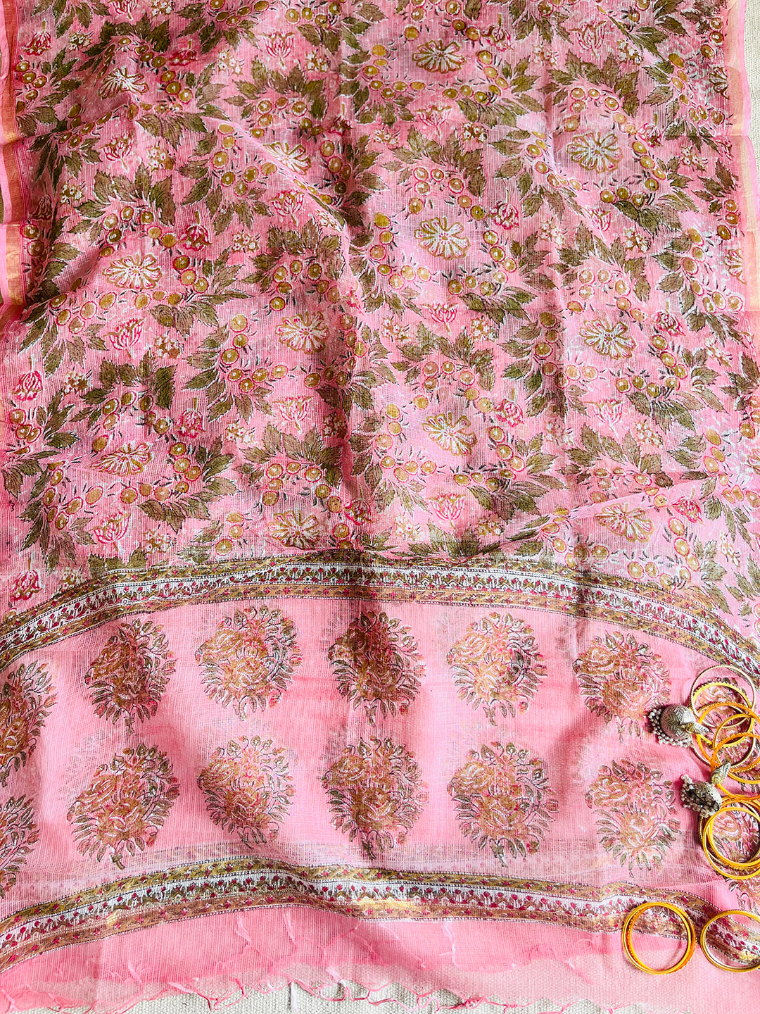 "DRAPED IN THE POETRY OF BLOSSOMS" KOTA DORIA DUPATTA