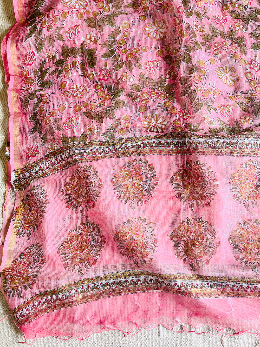 "DRAPED IN THE POETRY OF BLOSSOMS" KOTA DORIA DUPATTA