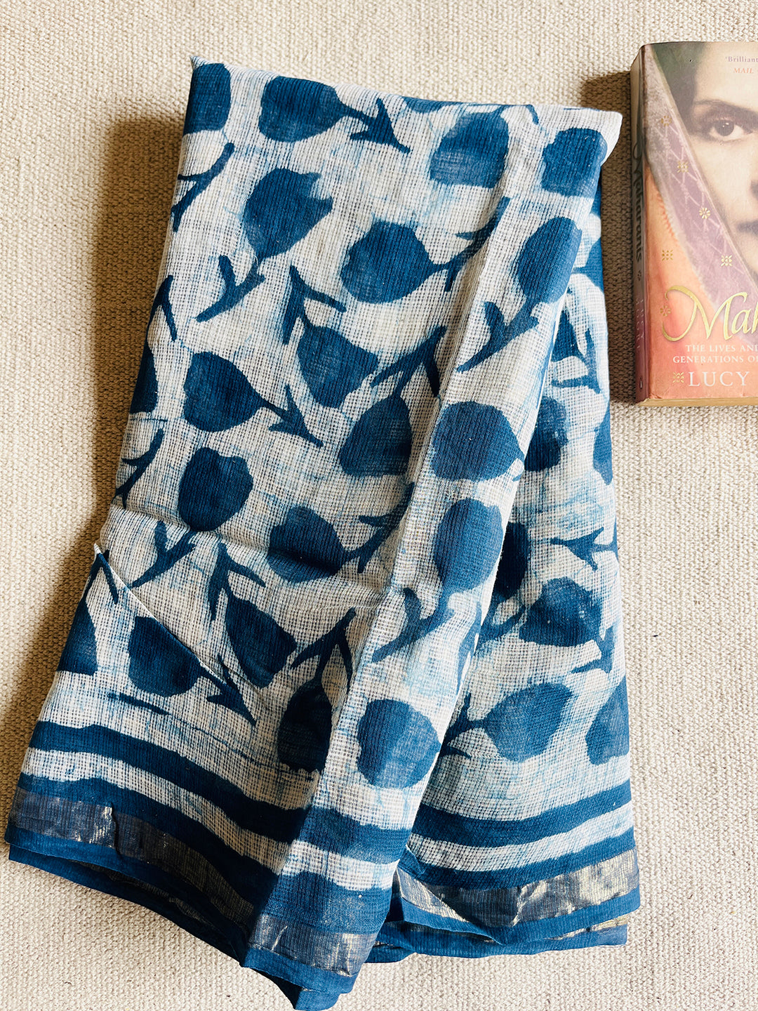 KOTA  DORIA INDIGO TULIP GARDEN DUPATTA
