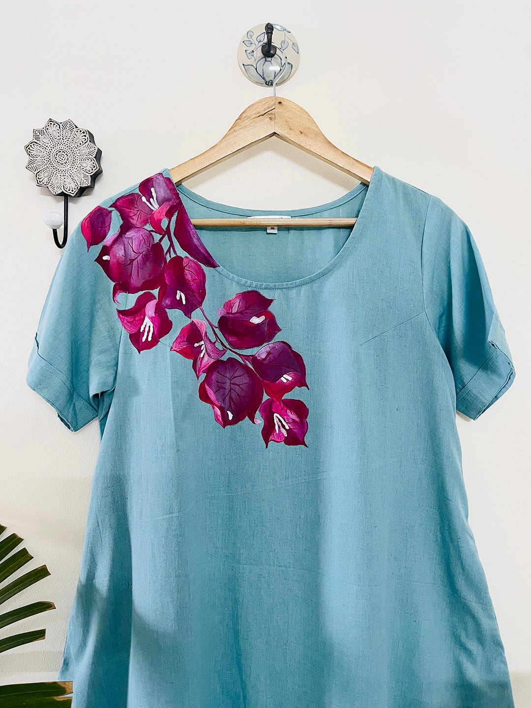 EXCLUSIVE- BOUGAINVILLEA HAND-PAINTED DAY DRESS