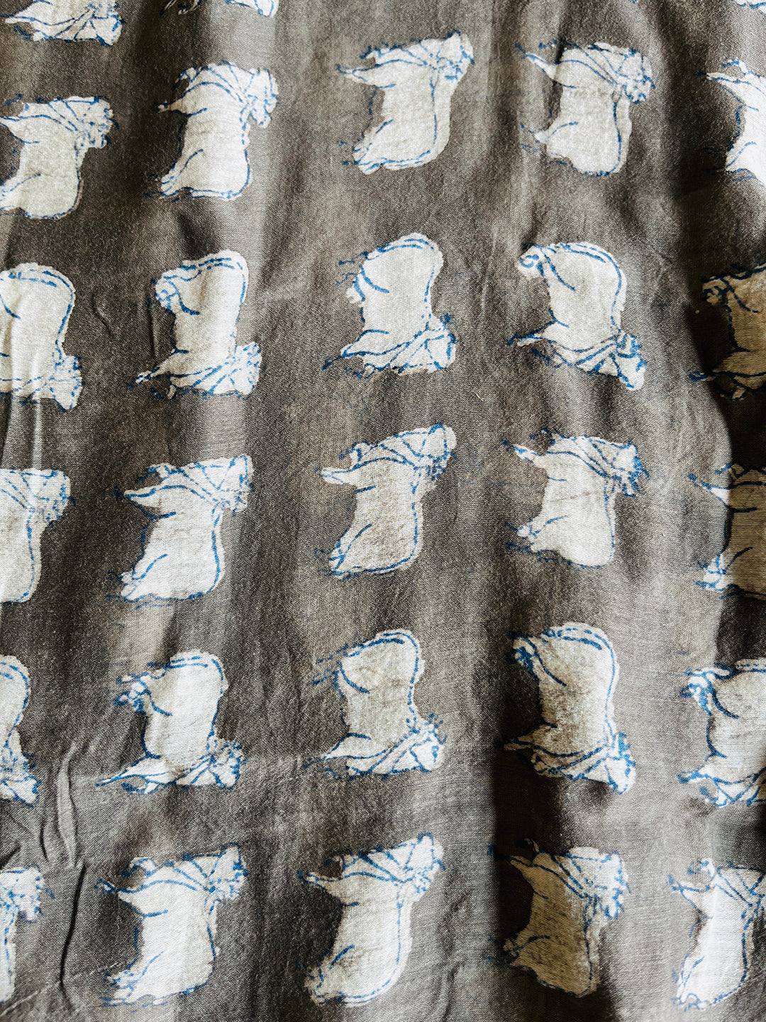 PICHWAI MOTIFS CHANDERI SILK DUPATTA (SLATE)