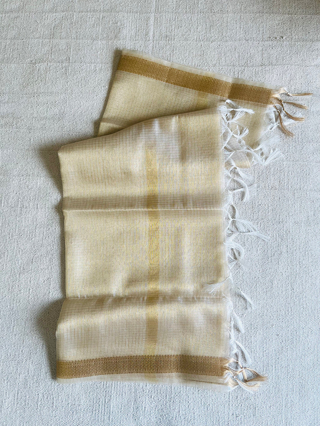 KOTA OFFWHITE-GOLD WEAVE DUPATTA