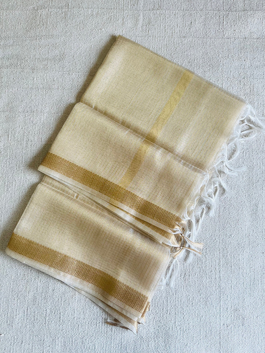 KOTA OFFWHITE-GOLD WEAVE DUPATTA