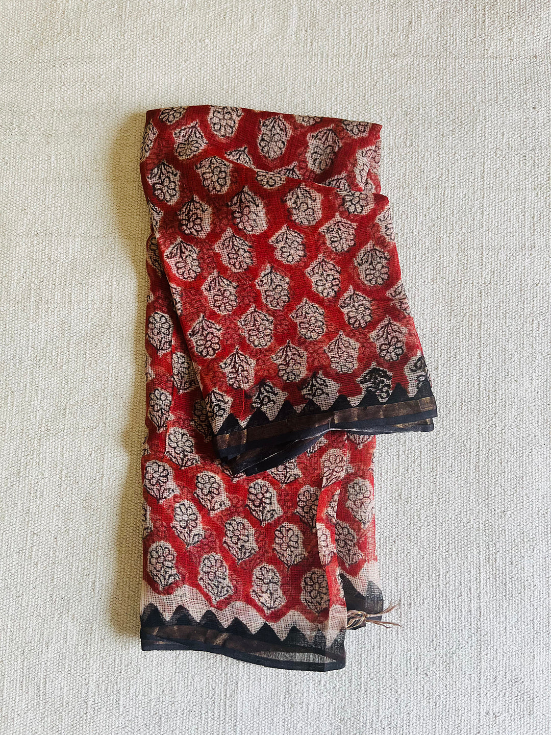 KOTA RED FLORAL PATTERN DUPATTA
