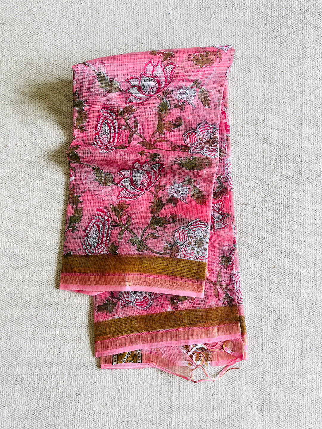 KOTA BUBBLEGUM PINK PRINTED DUPATTA