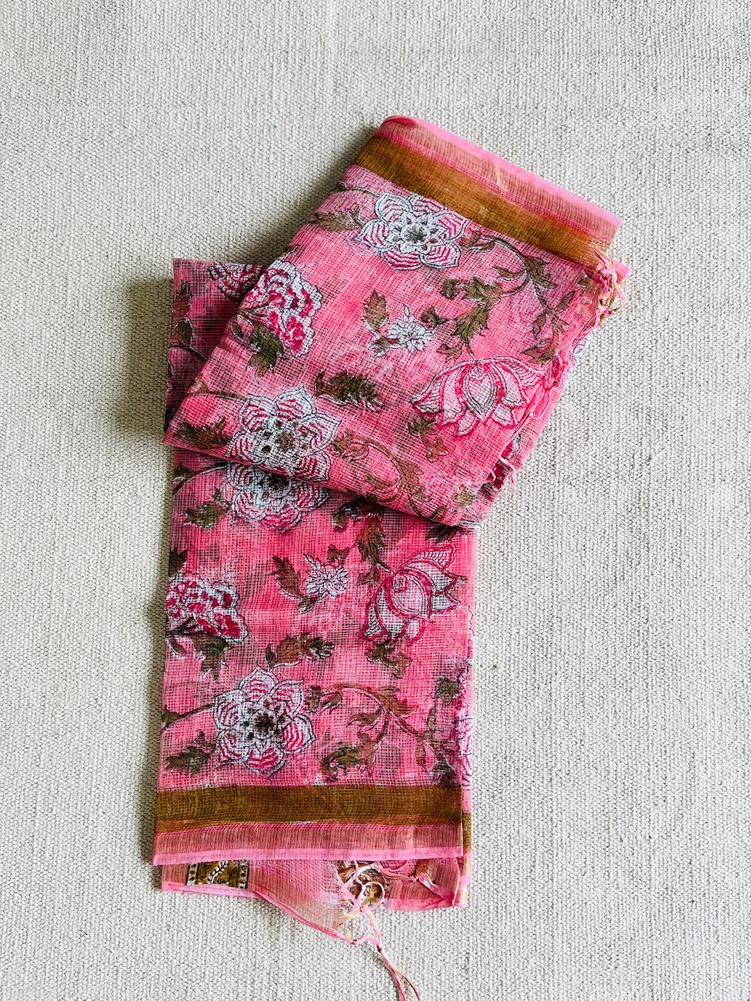 KOTA BUBBLEGUM PINK PRINTED DUPATTA