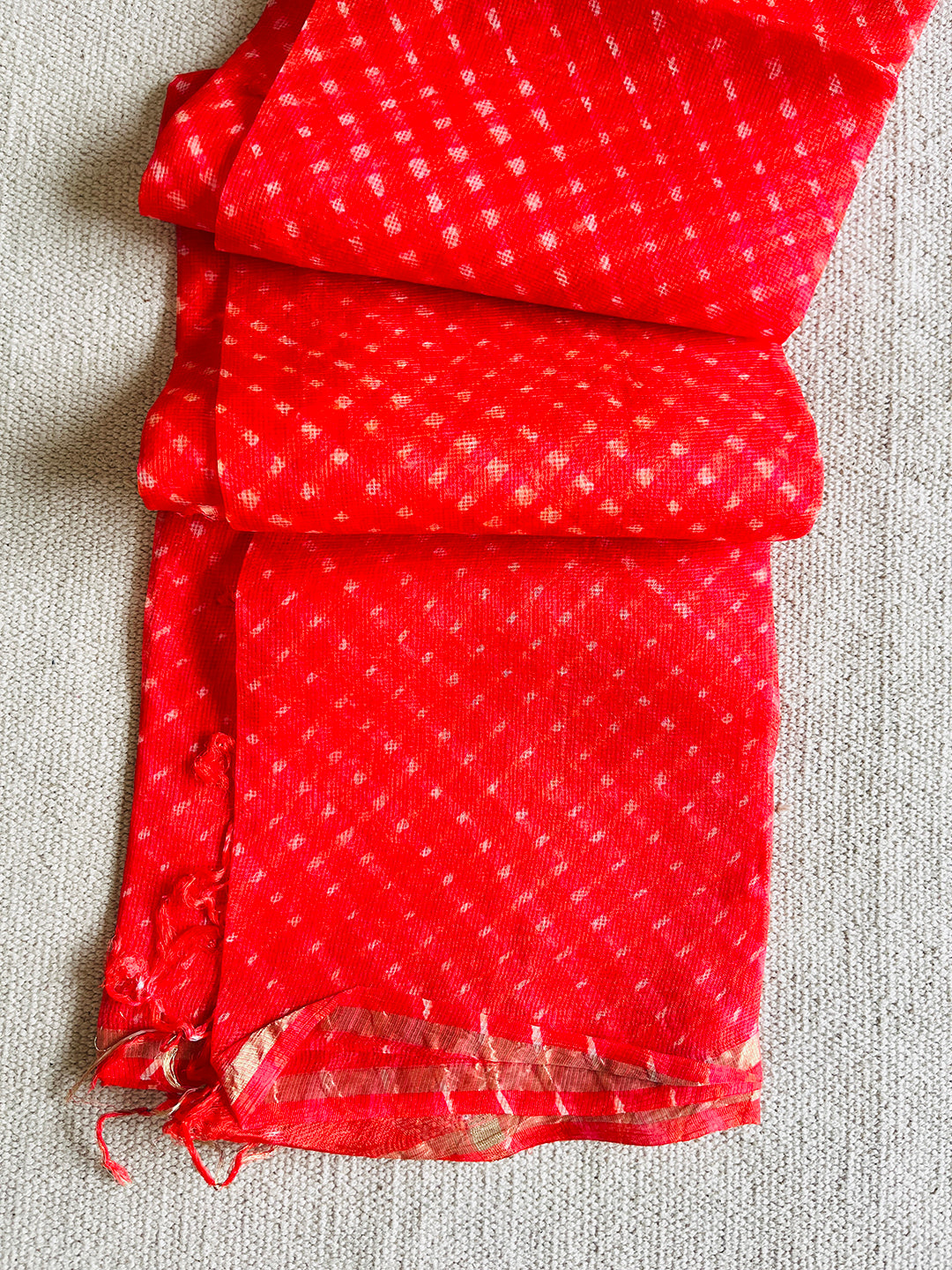 KOTA SILK KATAN SCARLET RED DUPATTA