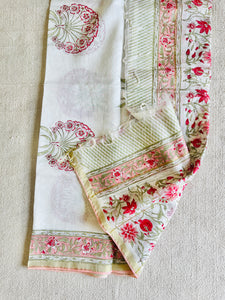 CHANDERI OFF-WHITE BIG FLORAL MOTIF DUPATTA