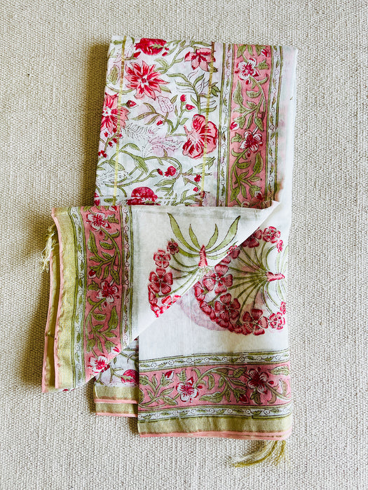 CHANDERI OFF-WHITE BIG FLORAL MOTIF DUPATTA