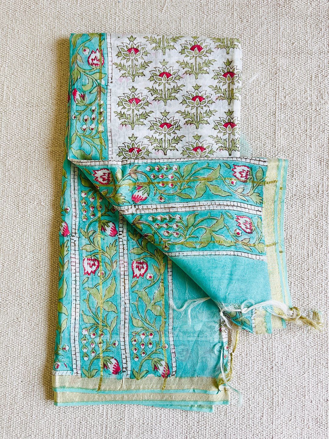 CHANDERI OFF-WHITE ALLOVER PRINT DUPATTA