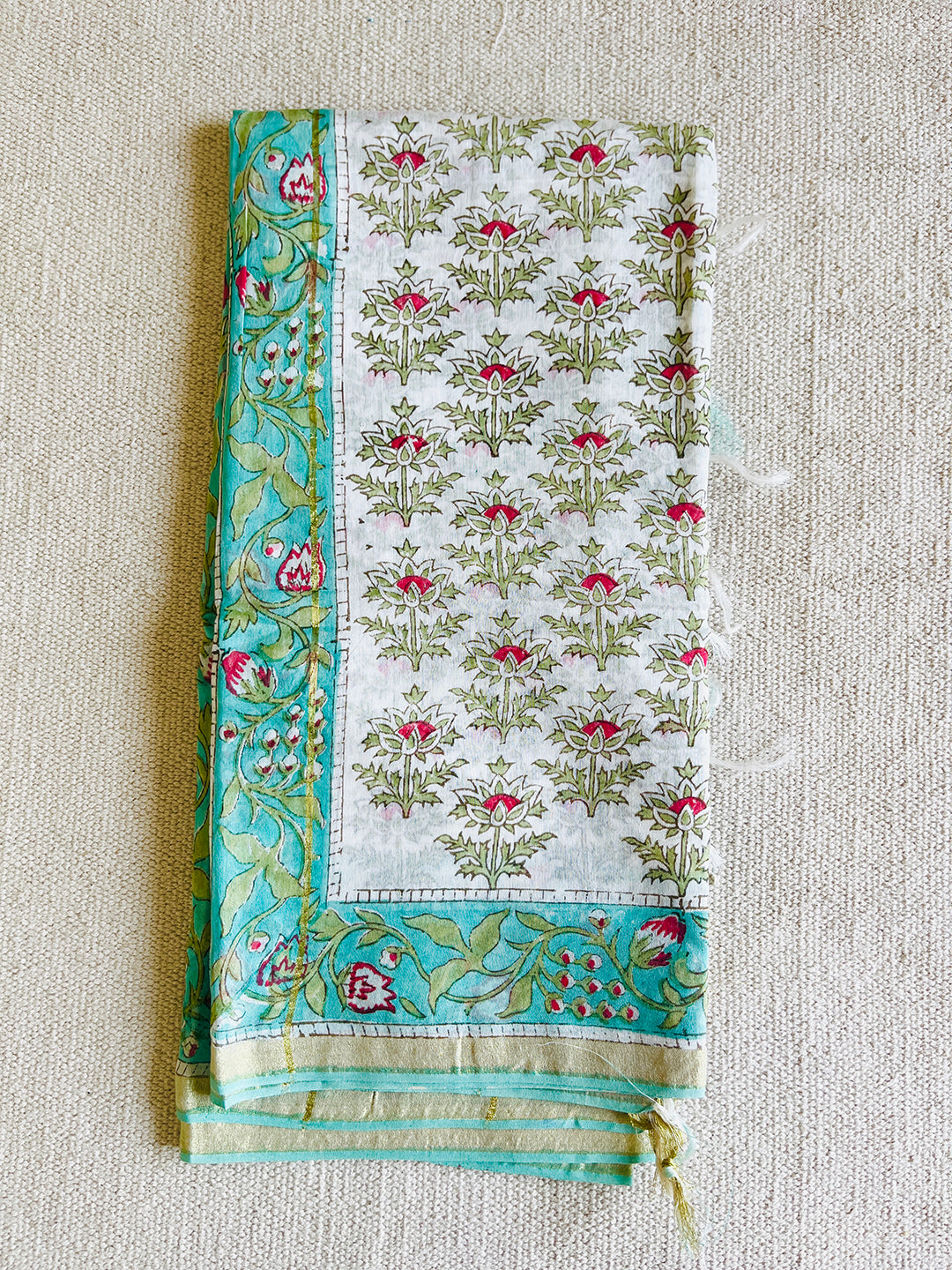 CHANDERI OFF-WHITE ALLOVER PRINT DUPATTA