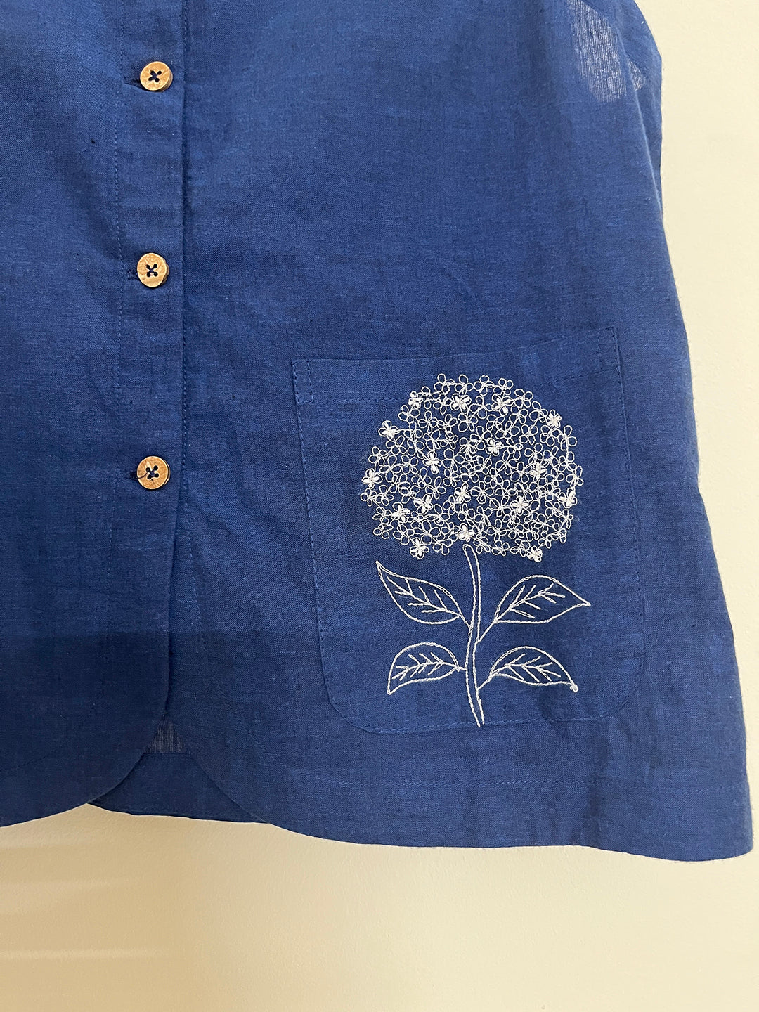 "MINIMAL CHIC" embroidered versatile waistcoat (Indigo)