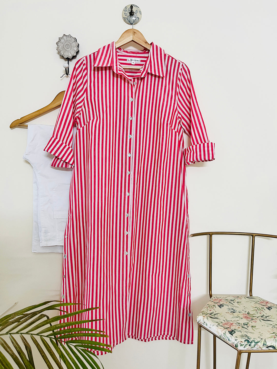 "WORK TO WEEKEND STAPLE" relaxed long shirt (stripe)
