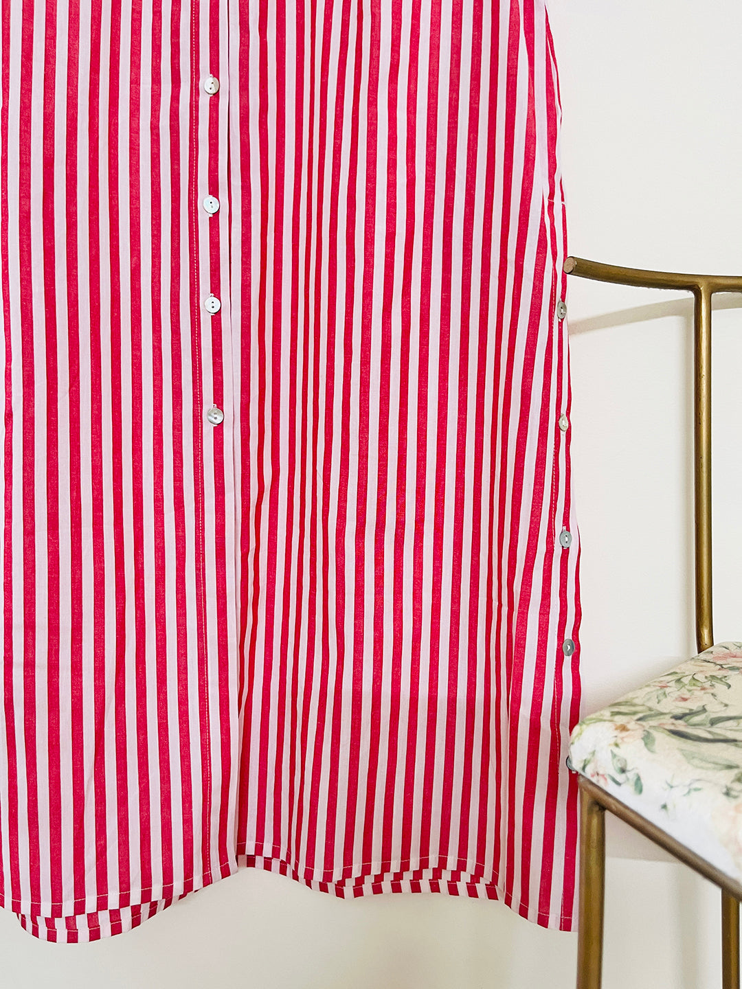 "WORK TO WEEKEND STAPLE" relaxed long shirt (stripe)