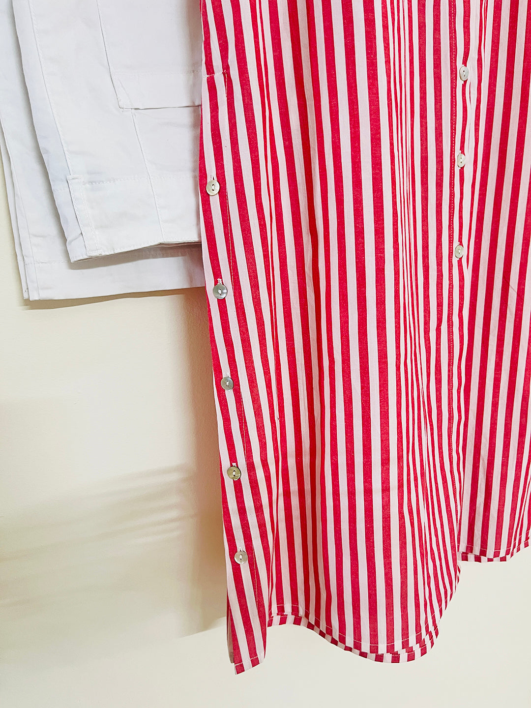 "WORK TO WEEKEND STAPLE" relaxed long shirt (stripe)