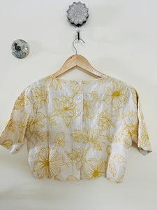 SALE- DORI EMBROIDERY CROP TOP YELLOW