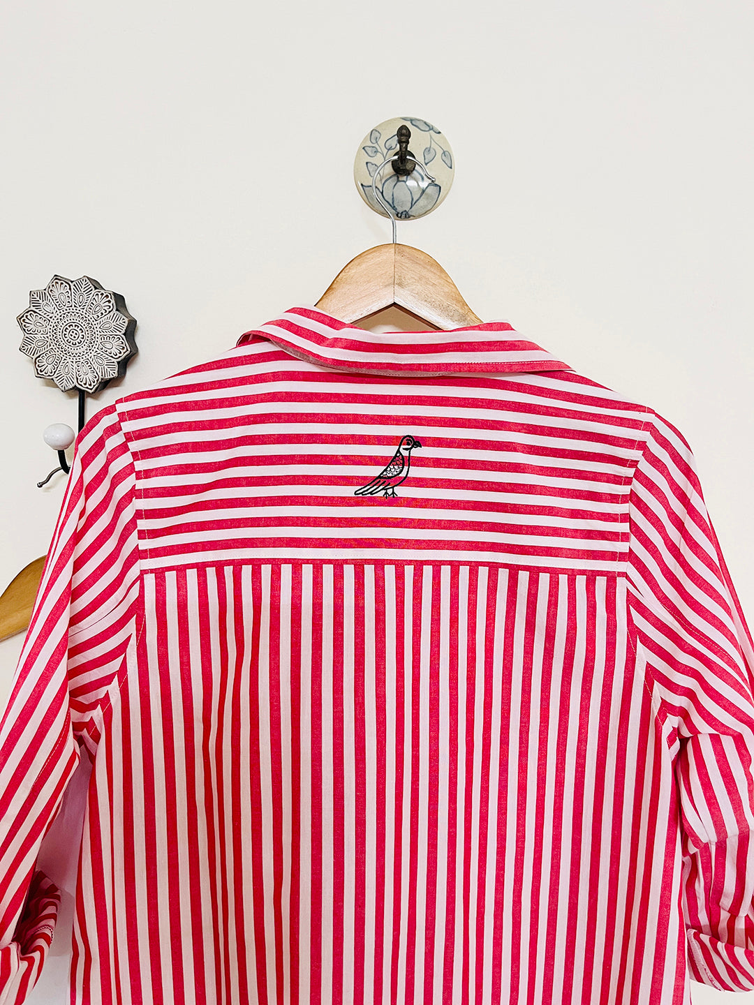 "WORK TO WEEKEND STAPLE" relaxed long shirt (stripe)