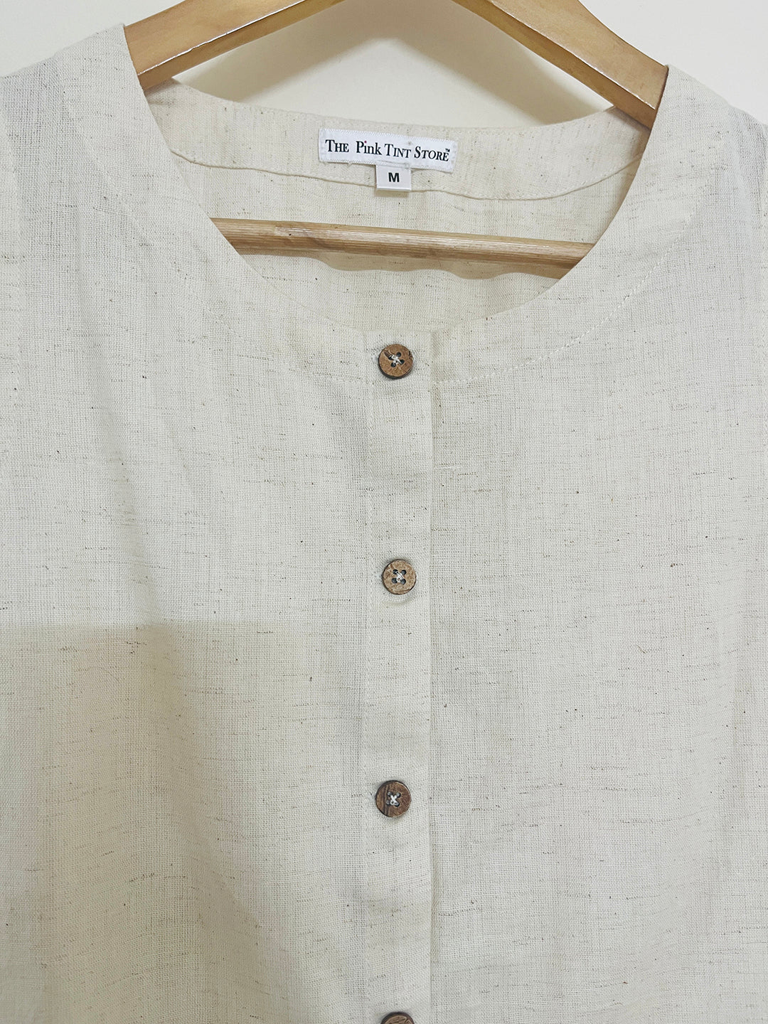 "MINIMAL CHIC" embroidered versatile waistcoat (Natural)