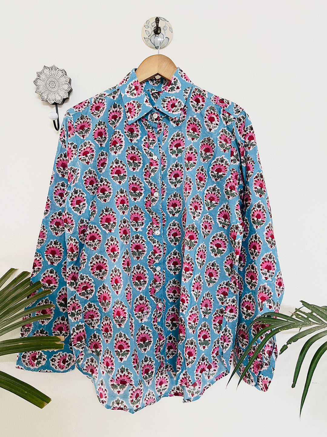 SUMMER COTTON SHIRTS BLOCK-PRINTED