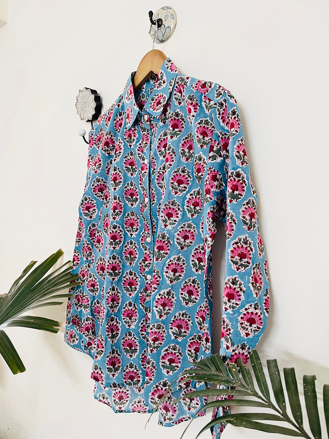 SUMMER COTTON SHIRTS BLOCK-PRINTED