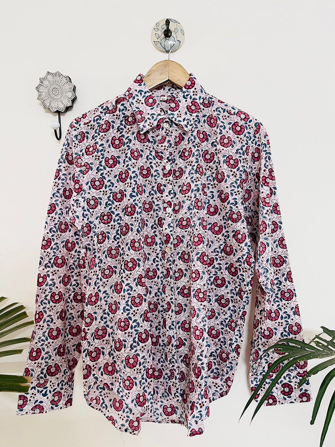 SUMMER COTTON SHIRTS BLOCK-PRINTED