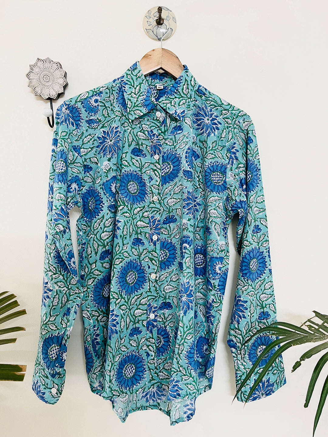 SUMMER COTTON SHIRTS BLOCK-PRINTED