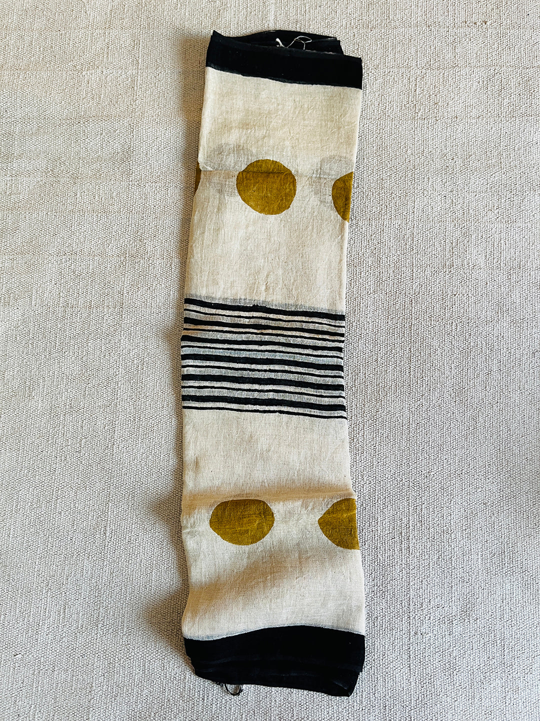 LINEN POLKA & STRIPE PRINT DUPATTA
