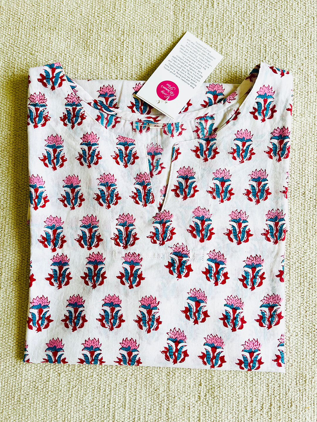 COTTON BLOCK PRINTED SHORT KURTIS