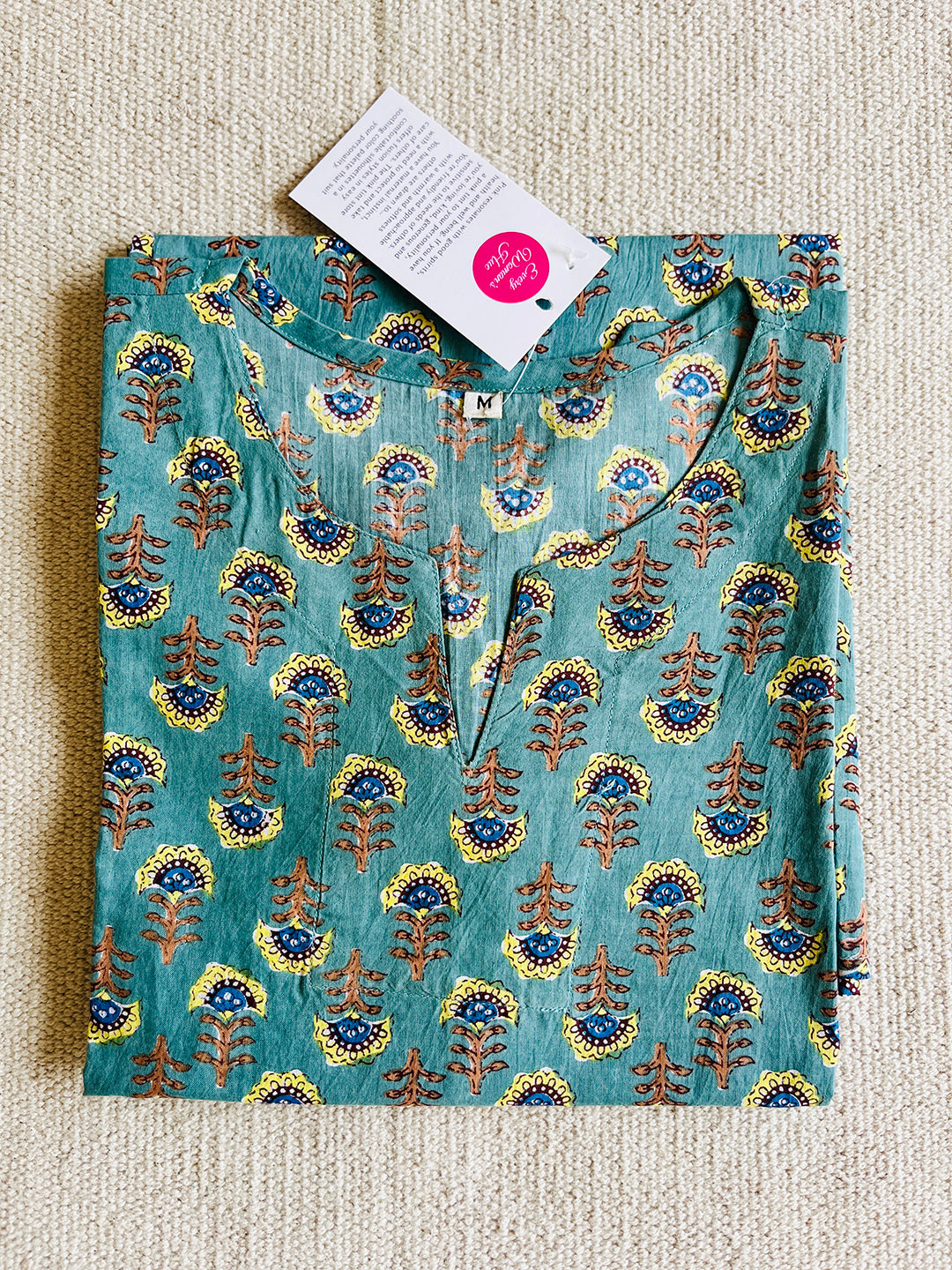 COTTON BLOCK PRINTED SHORT KURTIS