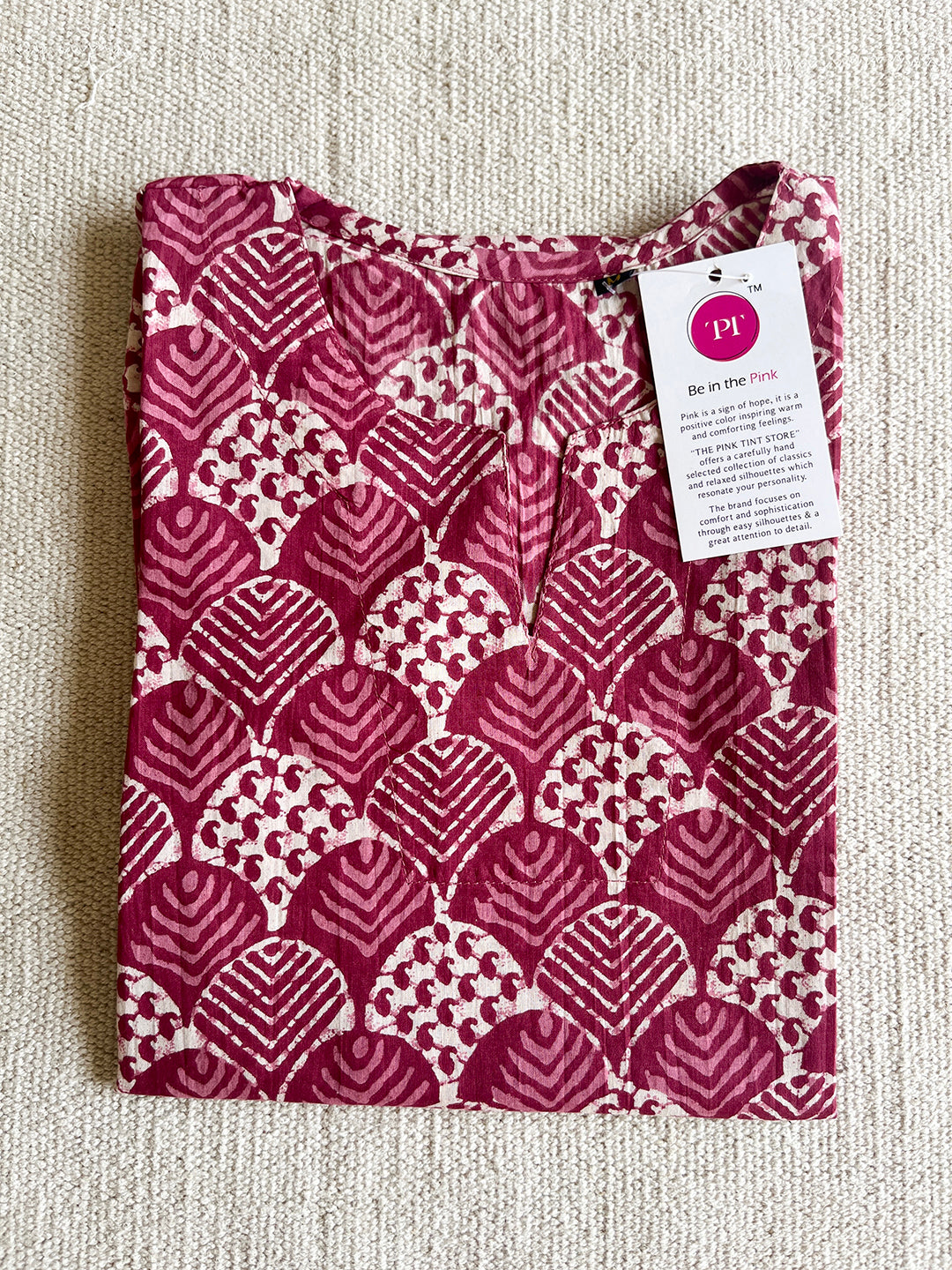 COTTON BLOCK PRINTED SHORT KURTIS