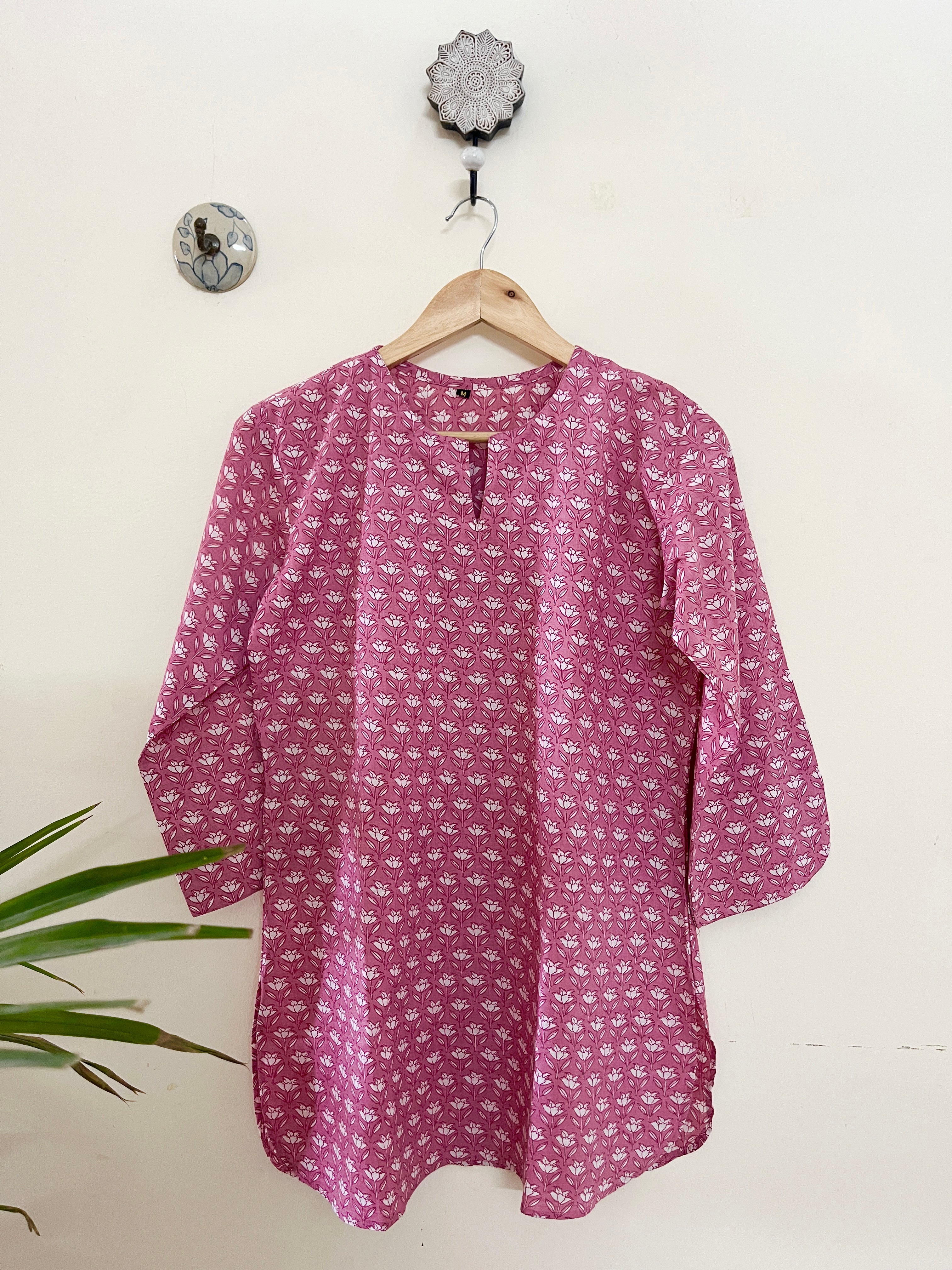 COTTON BLOCK PRINTED SHORT KURTIS
