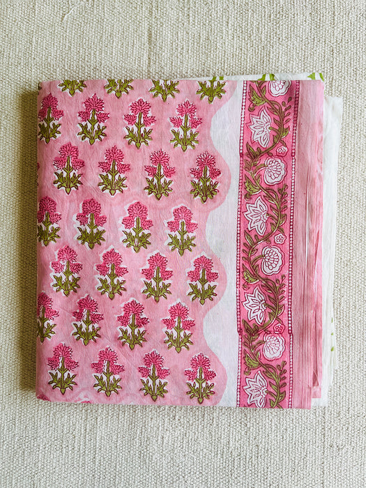 UNSTITCHED COTTON SUIT BLOCK PRINTED PINK