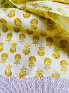UNSTITCHED SUIT COTTON LIME YELLOW