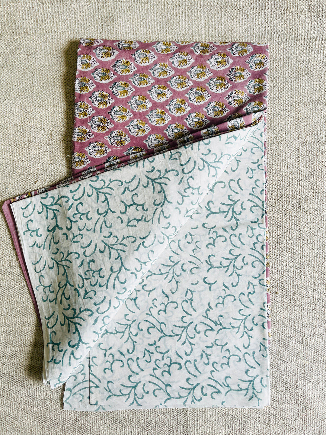 UNSTITCHED COTTON SUIT OPERA-MAUVE