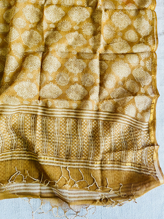 KOTA DORIA MUSTARD DUPATTA