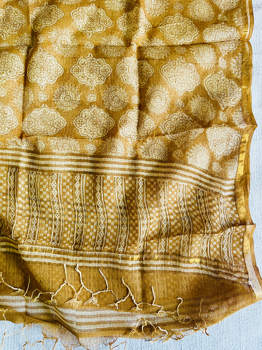 KOTA DORIA MUSTARD DUPATTA