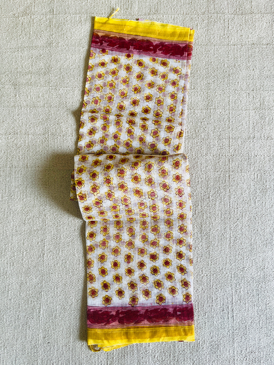 KOTA DORIA DAINTY FLOWERS YELLOW DUPATTA